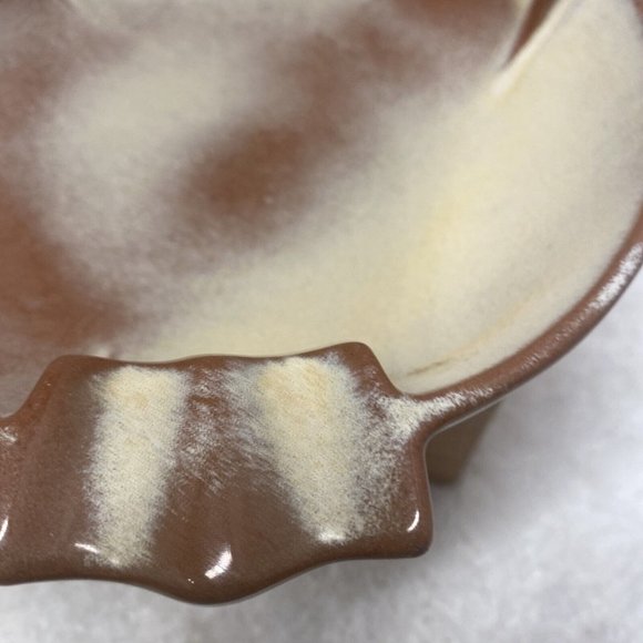 VTG. FRANKOMA  ASHTRAY #458 Tan Brown Excellent Condition 7" Diameter - Picture 3 of 6